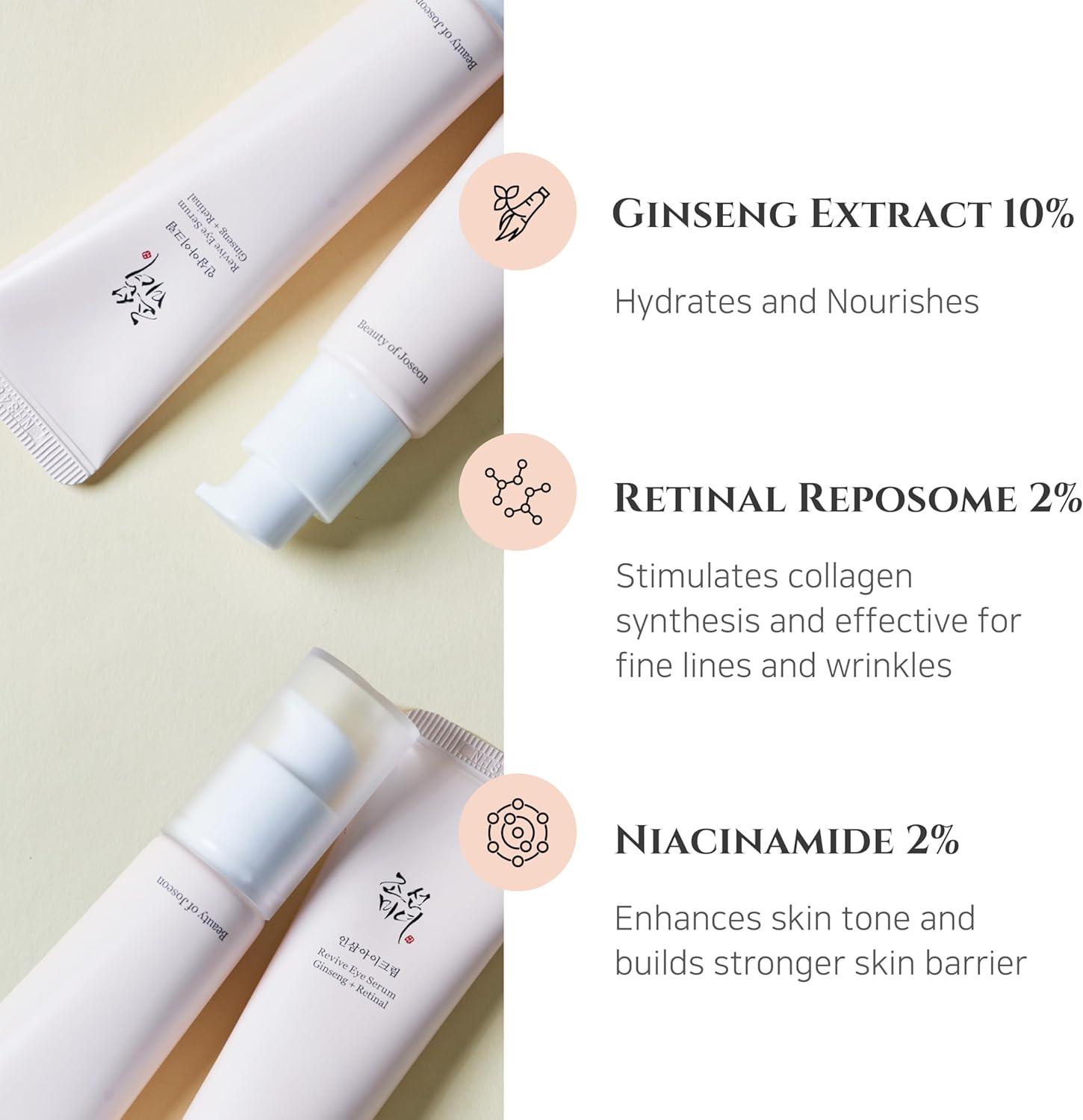 imageBeauty of Joseon Jelloskin Massage Cream Moisturizing Face and Body Lotion with Revive Eye Serum with Retinal Niacinamide Peptide Correction for Puffy Eye Bags Fine Lines Dark Circles Wrinkles
